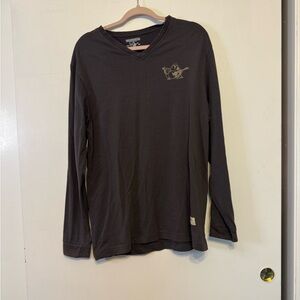 True Religion World Tour Dark Gray Long Sleeve Shirt